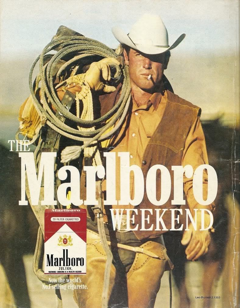 Marlboro · Un vaquero, ninguna palabra sobre el producto.