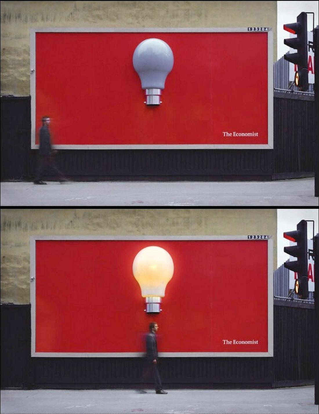 The Economist · Una bombilla que se enciende cuando pasás por debajo.